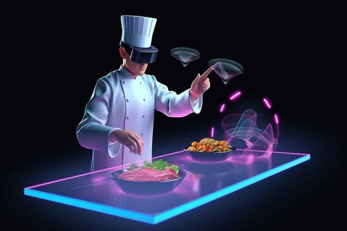 Restoran ai šef dizajn kuvar grafika digitalna