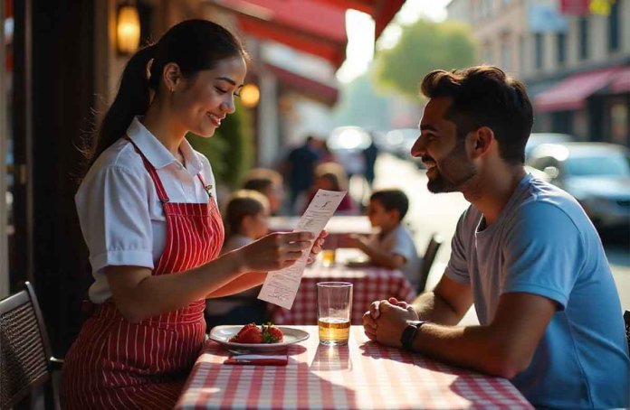 Restoran konobar račun plaćanje