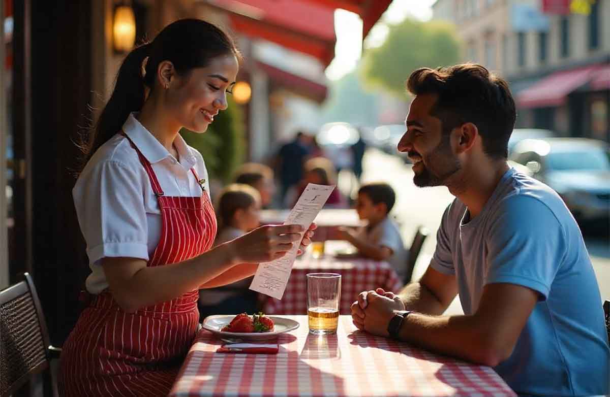 Restoran konobar račun plaćanje