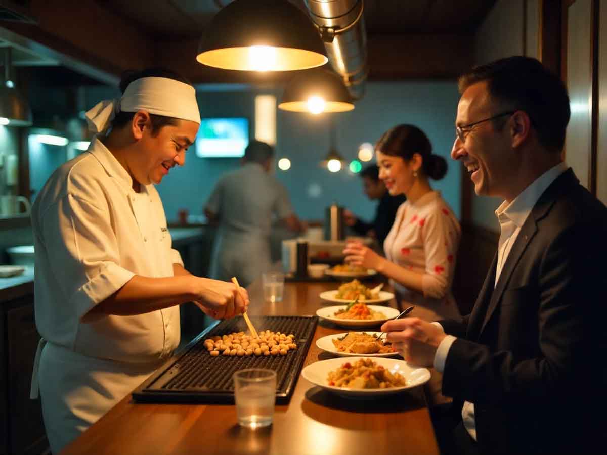 Izakaja jaoanski restoran open kitchen