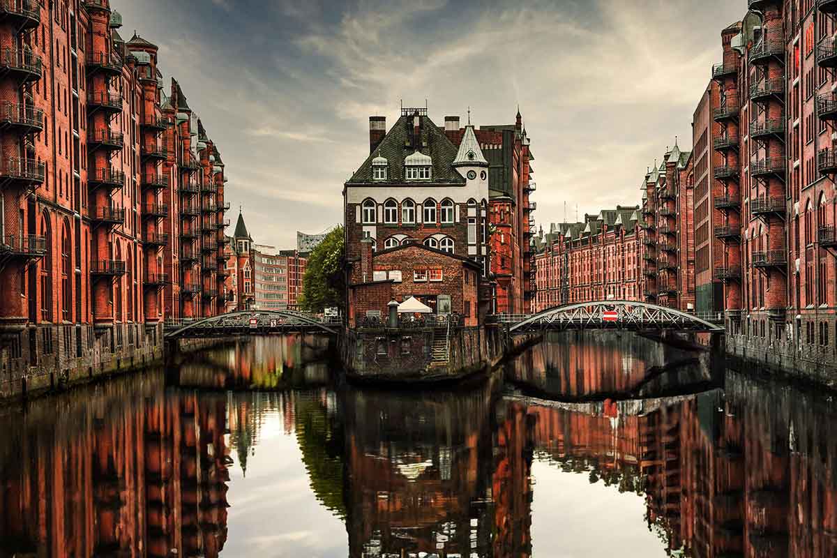 Hamburg nemačka most mostovi reka