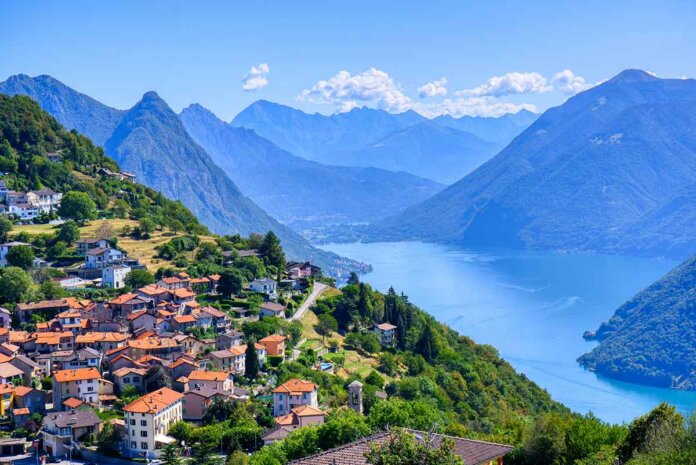 Lugano Švajcarska planine jezero Lugano Švajcarska planine jezero